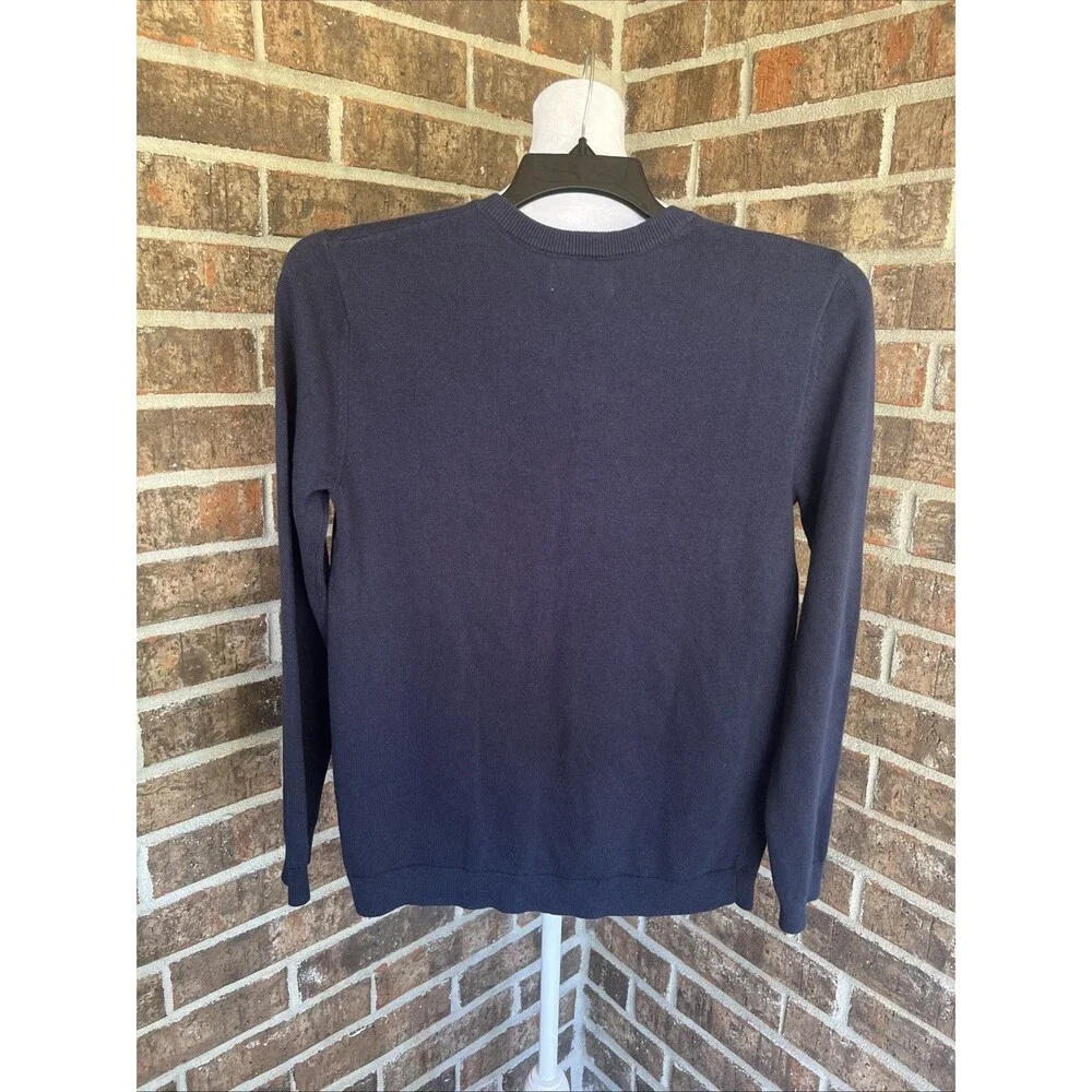 Old Navy Boys Lightweight Solid Navy Blue Cotton V-Neck Pullover Sweater XXL NWT